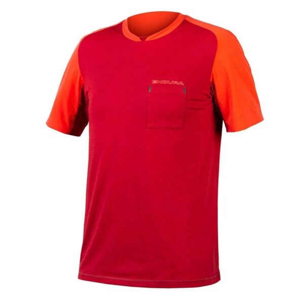 ENDURA GV500 FOYLE TECH GRAVEL FIETSSHIRT KORTE MOUWEN ORANJE ROOD